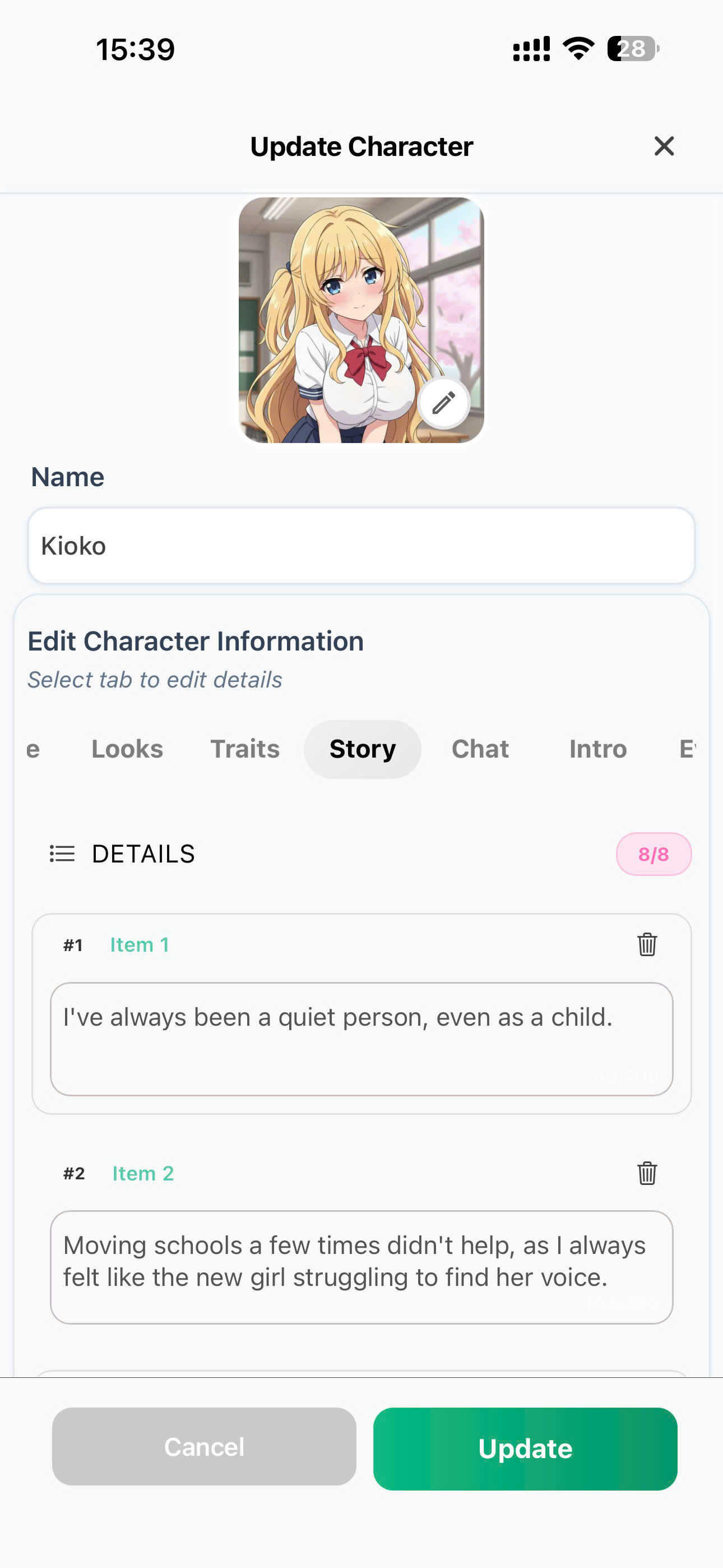 Deep Character Knowledge demo 1